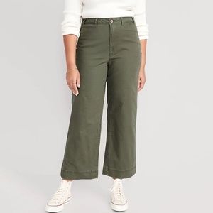 Old Navy High-Waisted Wide-Leg Cropped Chino Pants